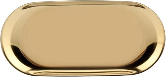 Rengue Nordic Style Stainless Steel Storage Tray, Soft Brass Finish, 9.1x3.7 Inches, Jewelry and Cosmetics Organizer for Home or Office Nordic Style Stainless Steel Storage Tray, Nan (L)