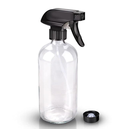 Wedama Glass Spray Bottles, 16 oz Glass Spray Bottles for Cleaning Solutions and Essential Oils, Refillable Empty Spray Bottle with Adjustable Nozzles for Alcohol, Plant and Hair Care (1 Pack)