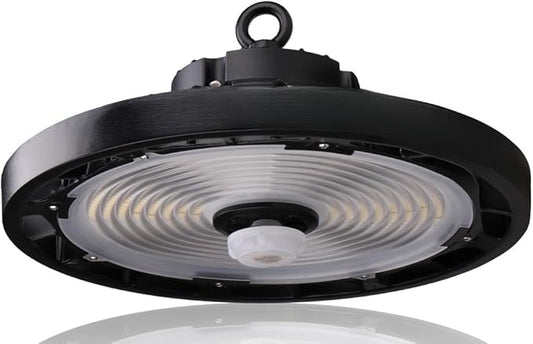 RuggedGrade 240W - Titan V Series LED High Bay UFO Light with Motion Sensor - 35,300 Lumens - High Voltage 277-480V - 5000K Bright White - Outdoor LED Light - DLC 5.1 Premium