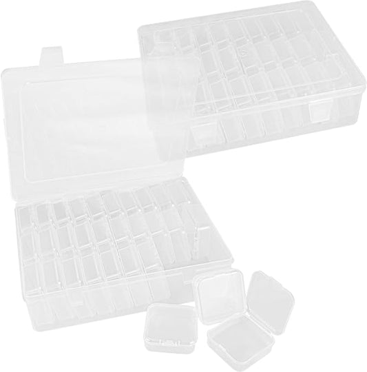 62 PCS Bead Organizer Box Mini Clear Storage Boxes Plastic Bead Storage Boxes for Tiny Mill Hill Beads, Bracelet Making, Small Parts