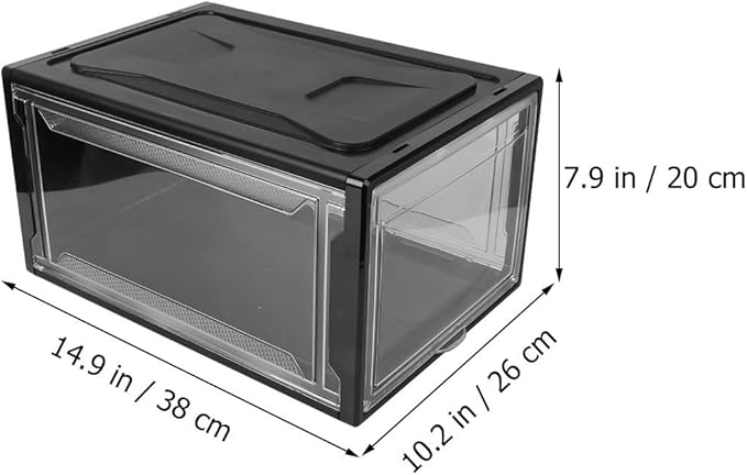 Large Shoe Storage Box Lid, Stackable Sneaker Organizer for Men and Women, Practical Home Shoe Cabinet Container