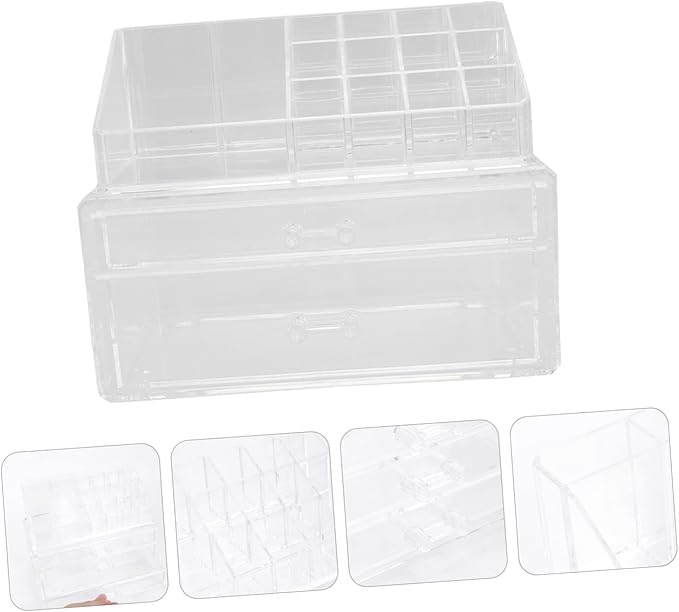 1Pc Acrylic Makeup Storage Box Transparent Drawer Type Organizer for Cosmetics Lightweight Decorative Storage for Home for Students Colleagues