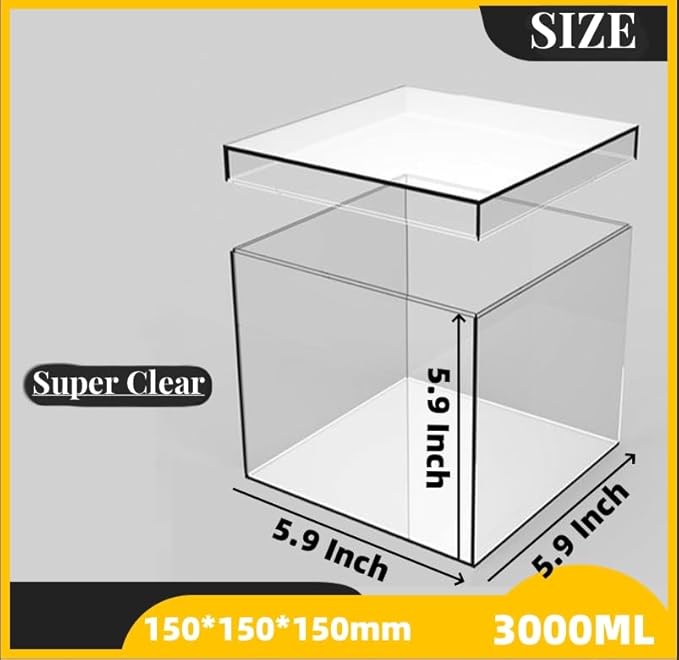 KissYou Acrylic Box Large Clear Boxes With Lids Square Cube Jewelry Storage Containers Weddings, Christmas Party Box for Display