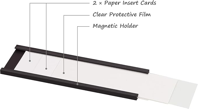 Realth C Channel Magnetic Label Holders 30 Pack 0.75" x 2" - Magnetic Signs for Shelving, Storage Bins, Classroom, Office, Library, Supermarket