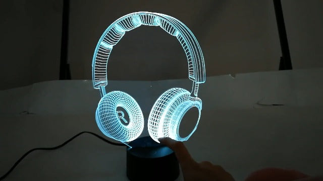AZIMOM Headphone Headset 3D Illusion Lamp 16Color Ni - Image 8