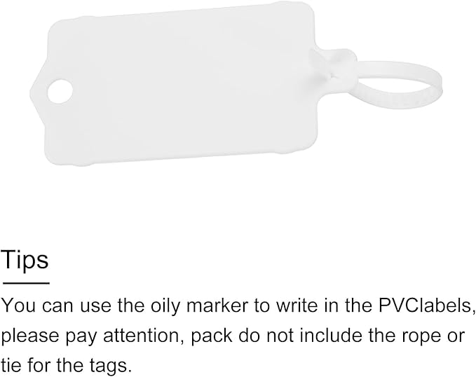 MECCANIXITY Plastic Tags, 1.5x2.5 Inch White, 25 Packs - Product Identification, Shipping, Material Labels - Indoor/Outdoor Use