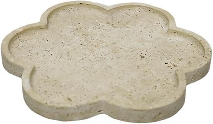 Modern Marble Tray Set - Minimalist Home Decor for entryway, Hotel, Showroom - Geometric Marble Storage Bowl for Essentials and Decorations(Beige22)