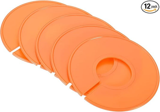 PATIKIL Clothes Dividers, 12 Pack Closet Clothing Rack Size Dividers Blank Labels Sorting Round Separator for Closet, Orange