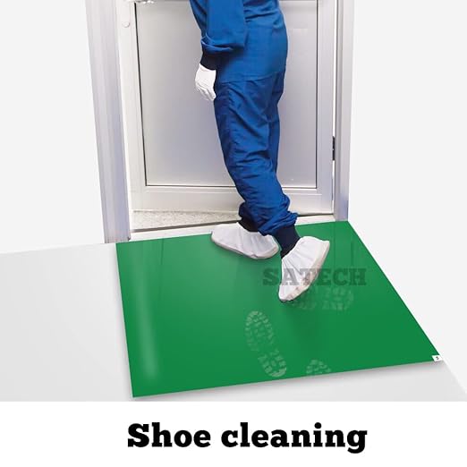 SATECH Tacky Mat,Sticky Mat for Hospital Laboratory Construction Pet 24"x36" Green(4 Mats of 30 Sheets)