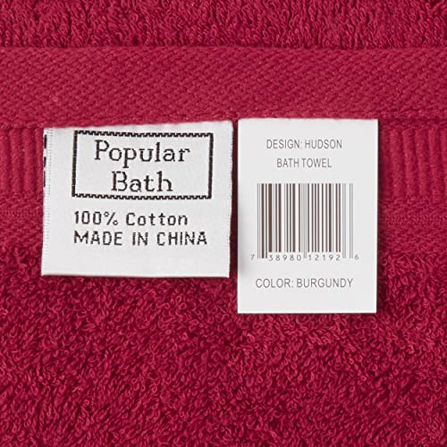 Popular Bath Ombre Rose Design Towel Set 3PC, Burgundy