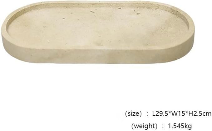 Modern Marble Tray Set - Minimalist Home Decor for entryway, Hotel, Showroom - Geometric Marble Storage Bowl for Essentials and Decorations(Beige26)
