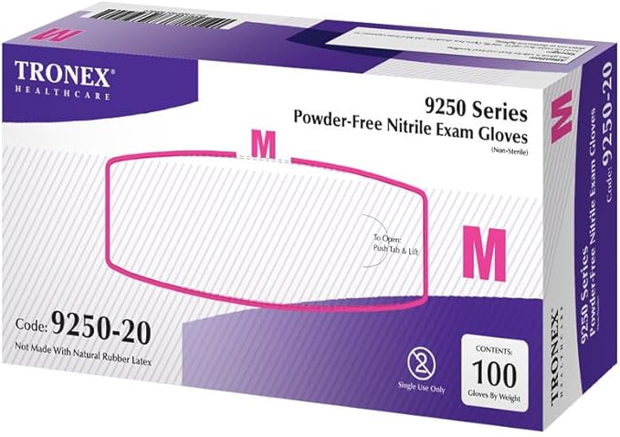 XS - 2XL Nitrile Glove, Examination, Fingertip-Textured, Powder-Free, Blue