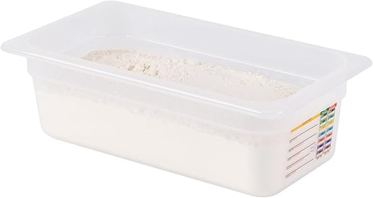 Restaurantware Food Storage Container 10 Pack of 12.7 x 6.8 x 3.9 Inches Plastic Stackable Storage Box White Reusable Label Container Dishwasher Safe For Restaurants And Kitchens