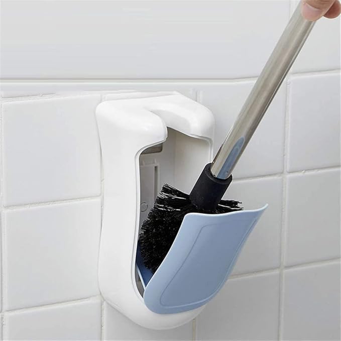 Soft Wall-Mounted Toilet Brush Minimalist Toilet Brush and Holder Toilet Brush Set with Stainless Steel Handle Toilet Brush Reusable