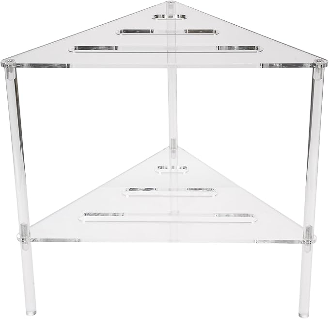 Acrylic Corner Shower Caddy, 2 Tier Floor Standing Organizer for Bathroom Bedroom Kitchen, Multifunctional Use