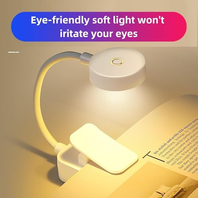 8Pack Rechargeable Book Light Bulk for Reading in Bed,3 Color Temperature Reading Light,Adjustable Brightness,Clip on to Book for Reading at Night