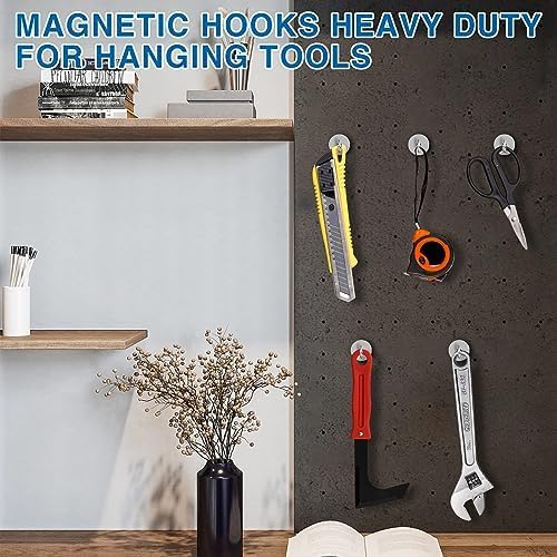 LOVIMAG Magnetic Hooks for Cruise Cabins, 85lbs Magnetic Hooks for Classroom, Strong Magnets with Hook for Hanging, Neodymium Magnet Hook for Fridge, Ceiling, Locker, Camper, Travel-25 Pcs