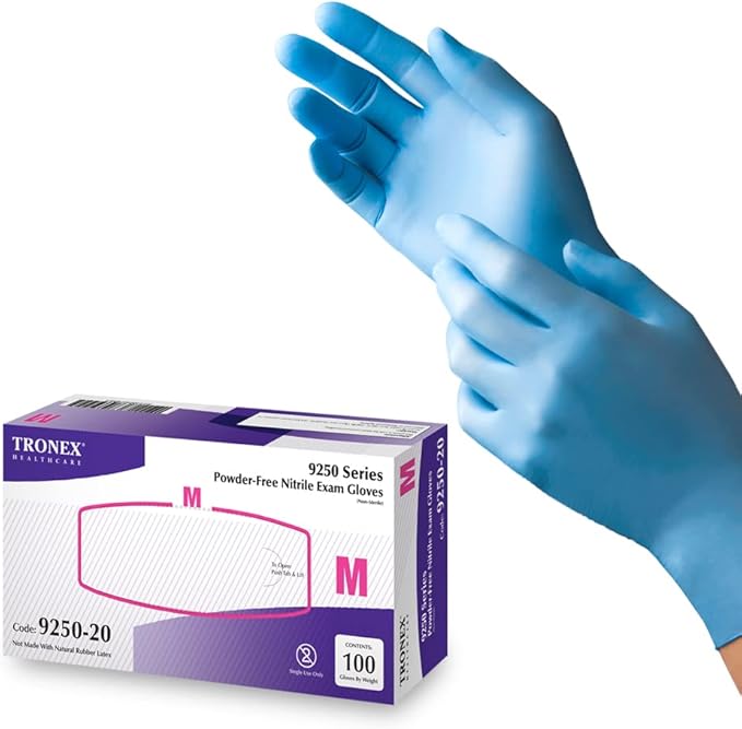 XS - 2XL Nitrile Glove, Examination, Fingertip-Textured, Powder-Free, Blue
