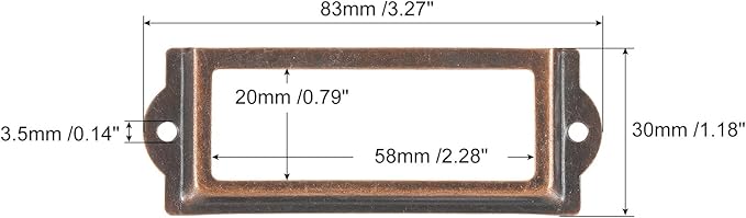 uxcell Metal Label Holders, 83x30mm 40pcs File Name Card Tag Label Holder Frame for Office Library Drawer Cabinet Shelves, Copper Tone