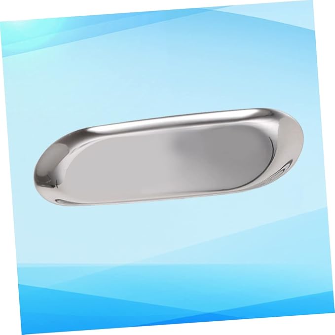 Aromatherapy Tools Tray Minimalist Nordic Style Storage Plate for Jewelry Rings Earrings Necklaces Design for Home Bedroom Organization Silver