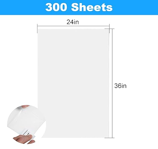 24" X 36" Sticky Mats, 300 Sheets Sticky Mat Adhesive Tacky Pad Sticky Mats for Construction Cleanroom Tacky Mats for Factory Home Laboratory (White)