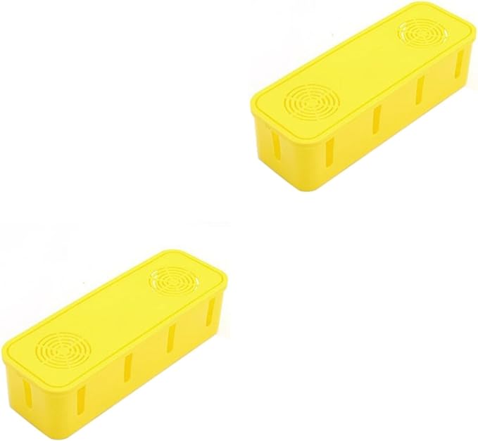 HOMSFOU Plug Socket Safety Box Cable Organizer 2-Pack Child Proof Power Strip Cover with Cord Storage for Home Office Desk 10.23X5.51X3.34 Inch Wire Management