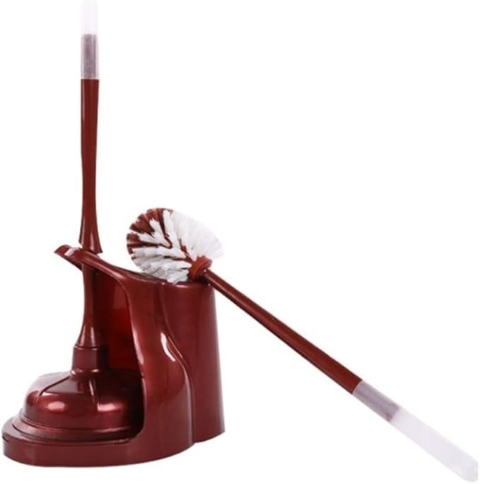 Household Toilet Plunger with Brush,2-in-1 Plunger and Toilet Brush Combo with Holder for Bathroom Storage Organization Deep Cleaner (Color : Red)