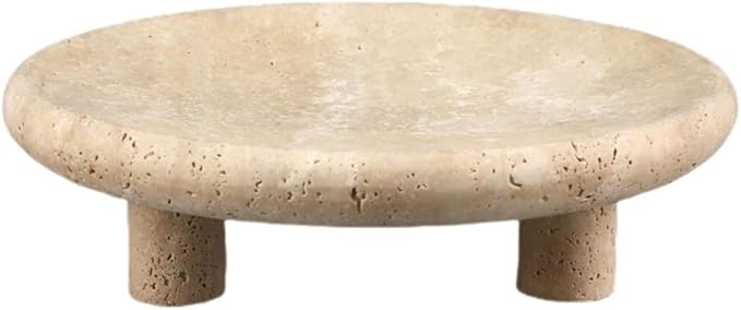 Modern Marble Tray Set - Minimalist Home Decor for entryway, Hotel, Showroom - Geometric Marble Storage Bowl for Essentials and Decorations(Beige13)