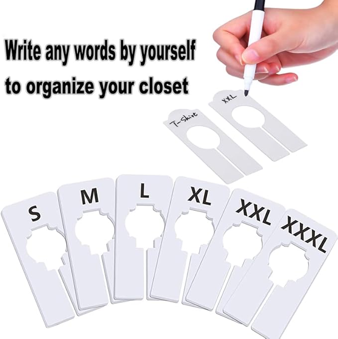 30 PCS Clothing Rack Dividers - Closet Dividers for Hanging Clothes, Size Tabs for Sorting by Size, Color, Style