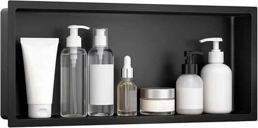 No Tile Needed Shower Niche 13"X 31", Bathroom Wall Niche Single Shelf, Stainless Steel Shower Niche for Bathroom, Kitchens, Balconies