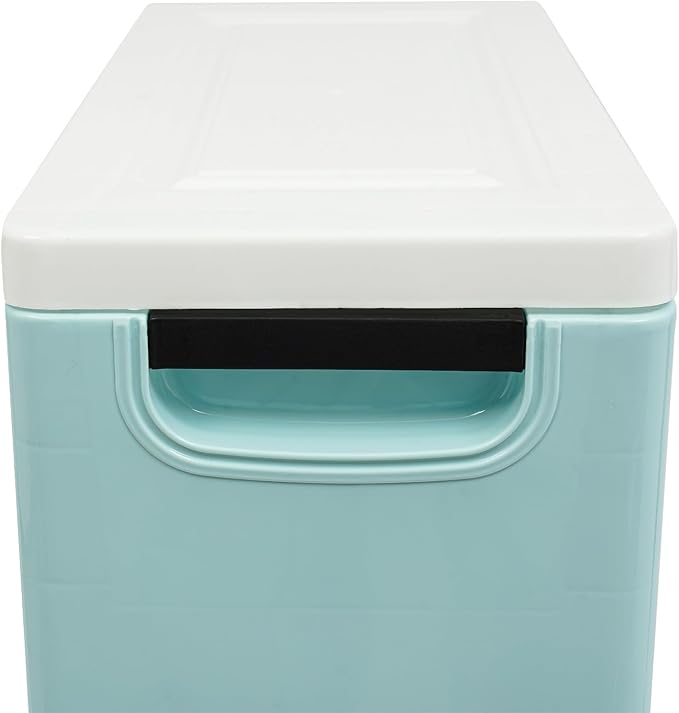 6 Drawers Plastic Storage Cabinet, Mobile Slim Utility Cart on Wheels, for Narrow Space Office Classroom Bedroom Bathroom (Blue)