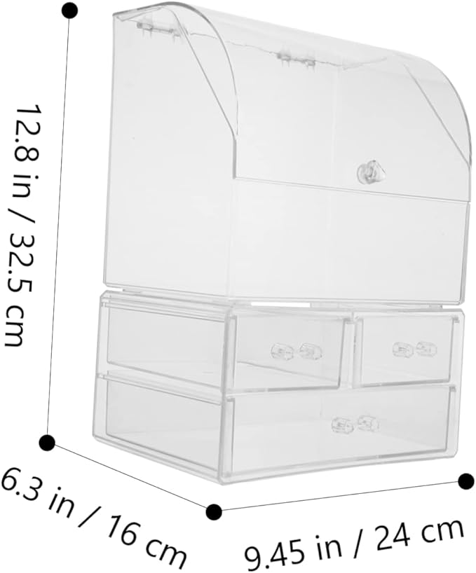 Acrylic Cosmetic Storage Box Lids Desktop Makeup Organizer Tabletop Storage Case