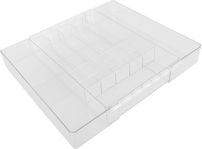 Cabilock Organizer Expandable Cutlery Drawer Organizer Acrylic Serving Utensils Case for Kitchen