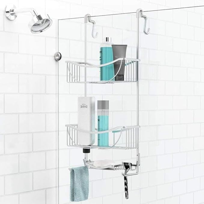 Better Living Products 13634 VENUS 3-Tier Over the Shower Door Caddy, Grey