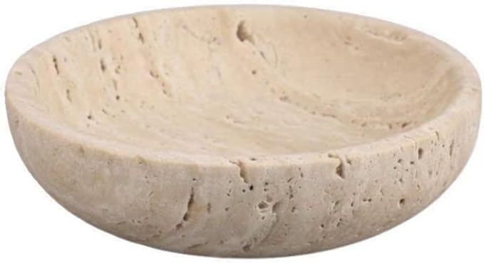 Modern Marble Tray Set - Minimalist Home Decor for entryway, Hotel, Showroom - Geometric Marble Storage Bowl for Essentials and Decorations(Beige17)