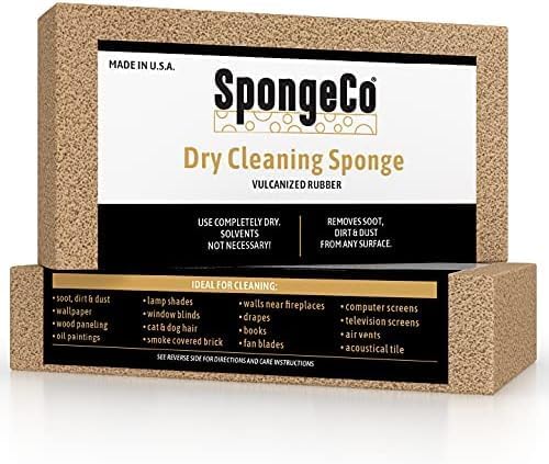 Dry Cleaning Soot Eraser Sponge - Pet Hair, Smoke, Soot, Dust and Dirt Remover - 3x6 Double, One Unit (3 Pack Single)