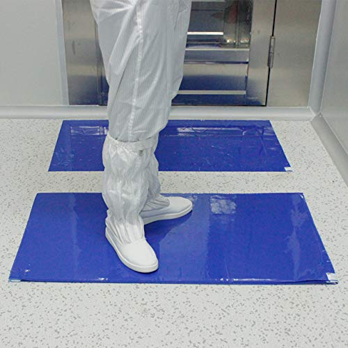 Cleanroom Adhesive/Sticky/Tacky Mat 18" x15" Blue (10 Pads of 30 Sheets) 10 Pads, 300 Sheets per Box. Each pad 30 Sheets