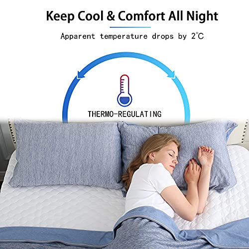 CHOSHOME Cooling Pillow Cases Zipper Pillow Covers Q-Max > - Image 4