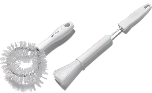SPARTA 4016402 Plastic Curved Brush, Vegetable Brush With Stiff Bristles For Commercial Kitchens, 8.75 Inches, White