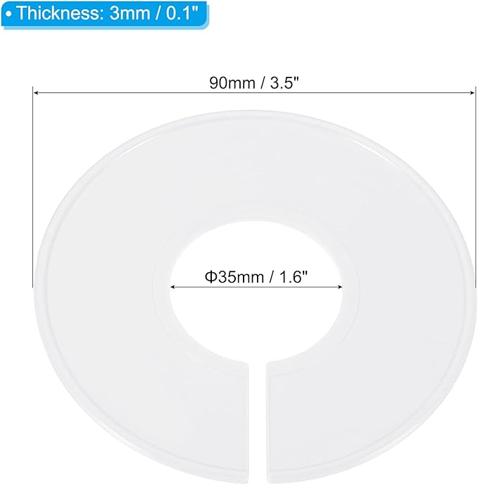 PATIKIL Clothes Dividers, 12 Pack Closet Clothing Rack Size Dividers Blank Labels Sorting Round Separator for Closet, White