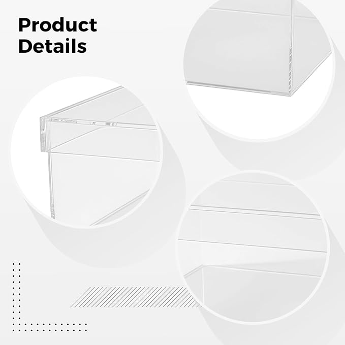 Acrylic Organizer Box with Lid, Clear Storage Cube, 8.1 X 8.1 X 3.9 in / 20.5 X 20.5 X 10 Cm, Stackable Container for Craft Supplies, Makeup, and Jewelry