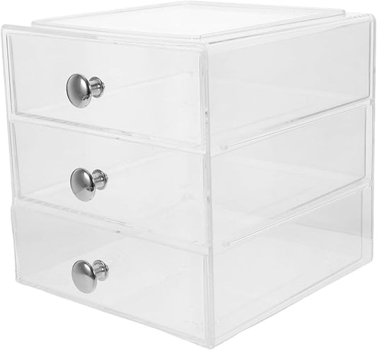 3-layer Organizer Box Acrylic Storage Case Makeup Cosmetic Organizer Desktop Storage Box Efficient Space-saving Solution