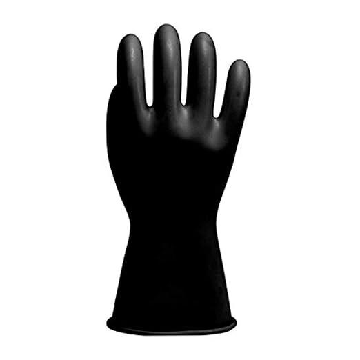 E011B-10 Salisbury by Honeywell E011 11" Class 0 Rubber Linemen's Electrical Gloves, 7, Black, 10