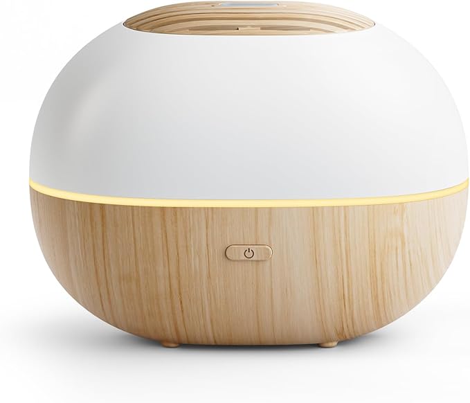 100ml Mini Essential Oil Diffuser, Portable Aromatherapy Diffuser with Warm Light, One-Button Control, Auto Shut-Off, Quiet Ultrasonic Mist for Home, Travel, Yoga, Meditation (Wood Paint)