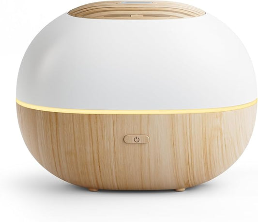 100ml Mini Essential Oil Diffuser, Portable Aromatherapy Diffuser with Warm Light, One-Button Control, Auto Shut-Off, Quiet Ultrasonic Mist for Home, Travel, Yoga, Meditation (Wood Paint)