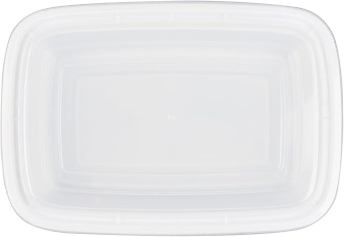 Restaurantware-Asporto 38 Ounce Take Out Containers, 100 Food Containers With Lids - Microwavable, Disposable, White Plastic To Go Boxes For Food, No BPA, For Take Out And Delivery