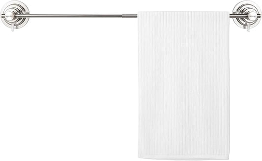 BOPai Extendable Suction Cup Towel Bar 17-28.5", Removeable Shower Door Mat Rod, Brushed Nickel