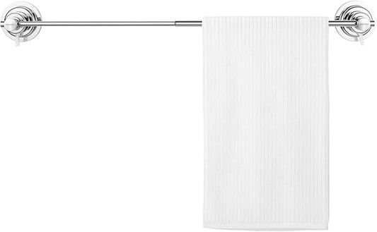 BOPai Extendable Suction Cup Towel Bar 17-28.5", Removeable Shower Door Mat Rod, Chrome