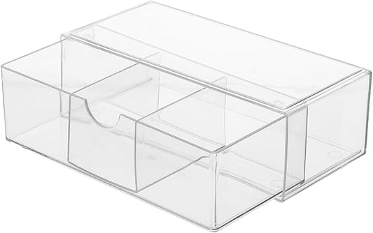 NUOBESTY Hair Accessories Organizer Acrylic Desktop Drawer Storage Box Stackable Hair Tie Headband Container for Bathroom Dressing Table Makeup Desk