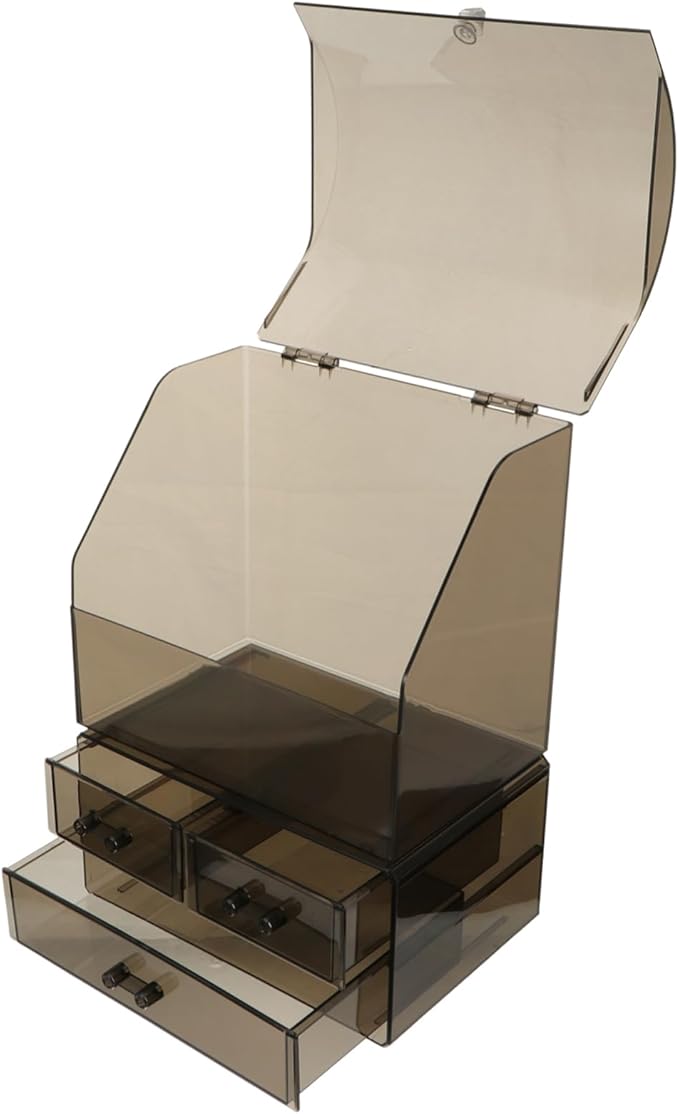 Acrylic Desktop Storage Box Transparent Cosmetic Organizer Cover for Makeup Jewelry and Accessories Stylish and for Tidy Spaces